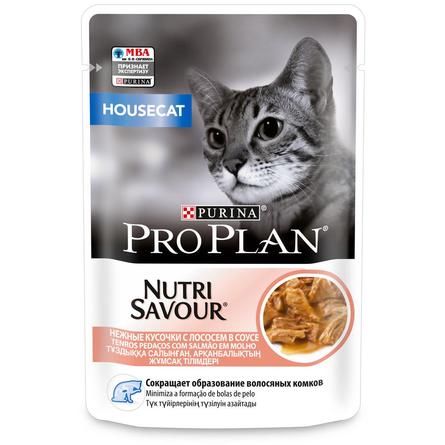 Влажный корм Pro Plan Nutri Savour для взрослых кошек, живущих дома, с лососем в соусе – интернет-магазин Ле’Муррр