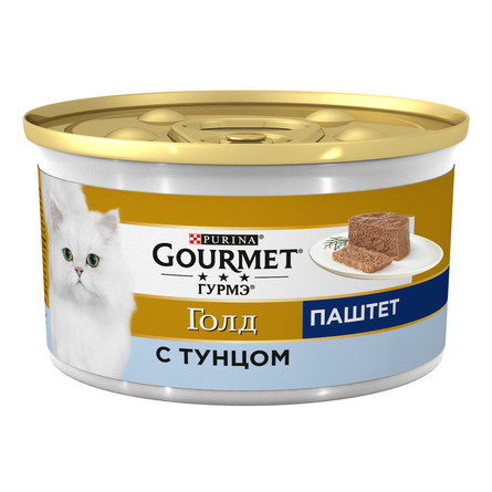 Влажный корм Gourmet Голд Паштет для кошек, с тунцом, Банка – интернет-магазин Ле’Муррр