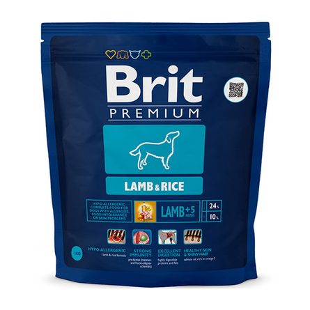 Brit Premium Lamb & Rice Гипоаллергенный сухой корм для взрослых собак всех пород (с ягненком и рисом) – интернет-магазин Ле’Муррр